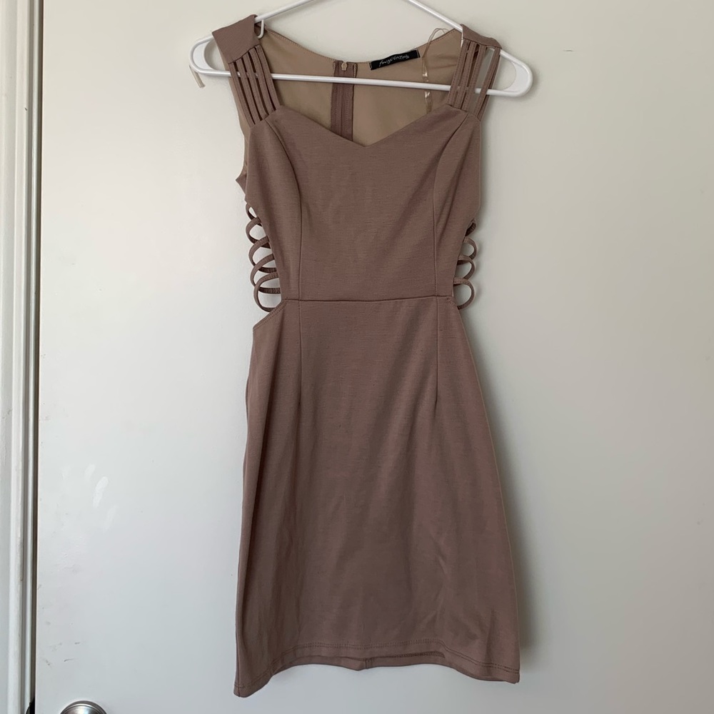 Beige dress with cut outs!